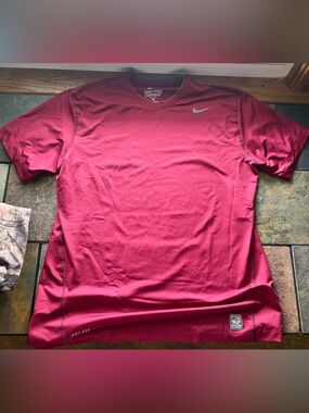 Nike Men's Dri-FIT Red Short Sleeve Athletic Shirt